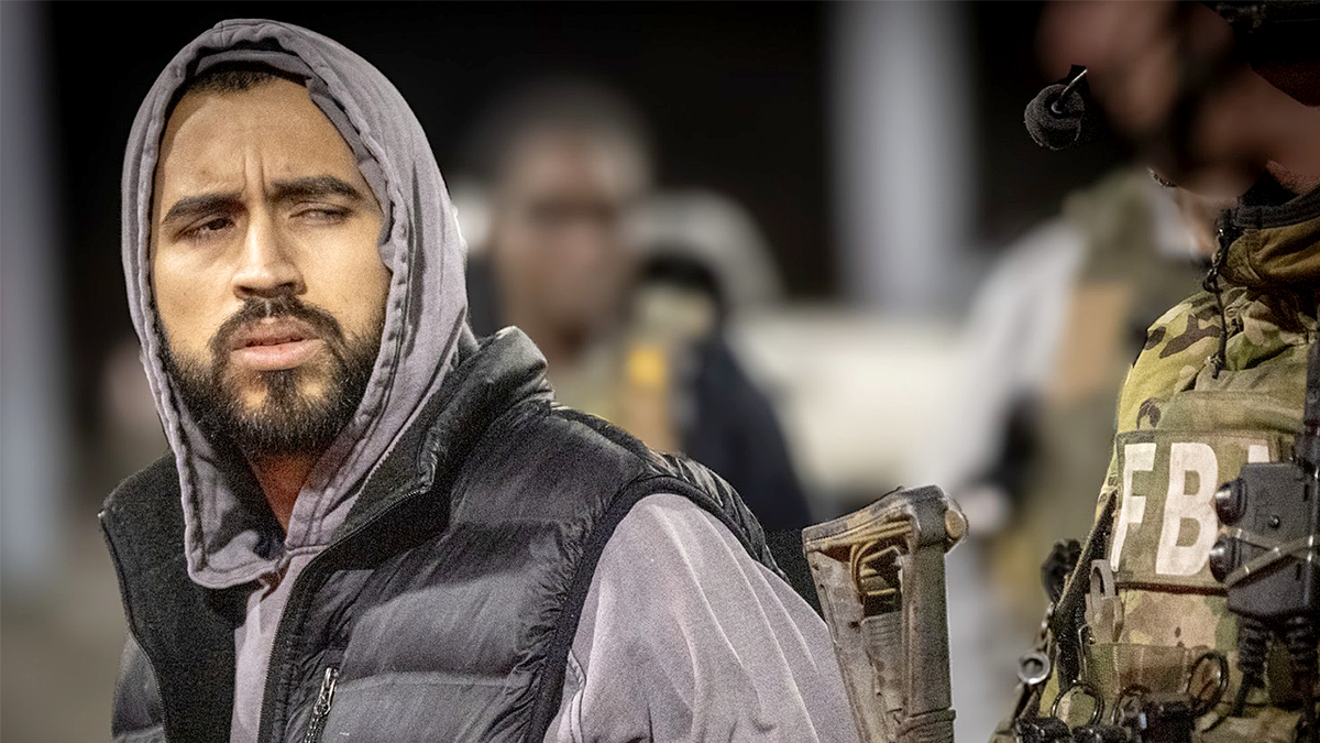 Danny Antonio Granados-Garcia standing during arrest by FBI agents