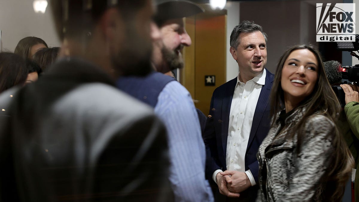 Seth Magaziner talking at a Real Housewives of Rhode Island event.