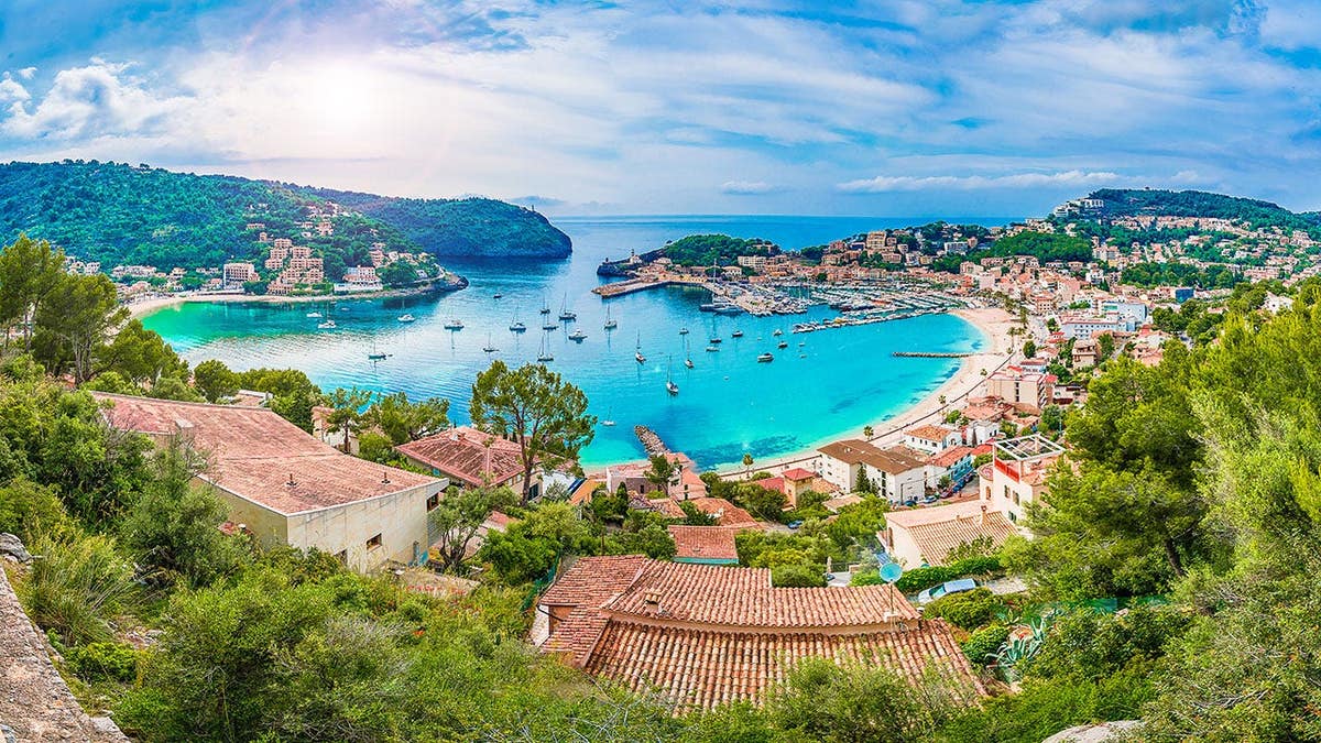 Panoramic view of Porte de Soller in Spain