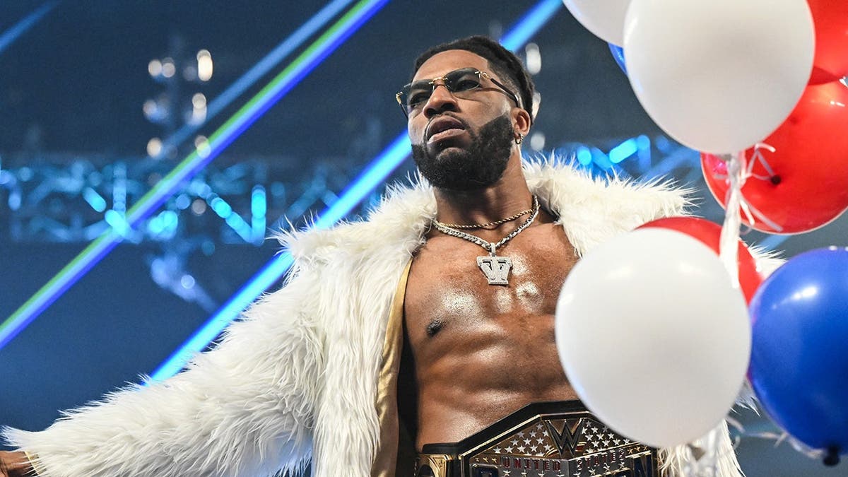 WWE United States Champion Trick Williams making entrance at Dickies Arena in Fort Worth Texas