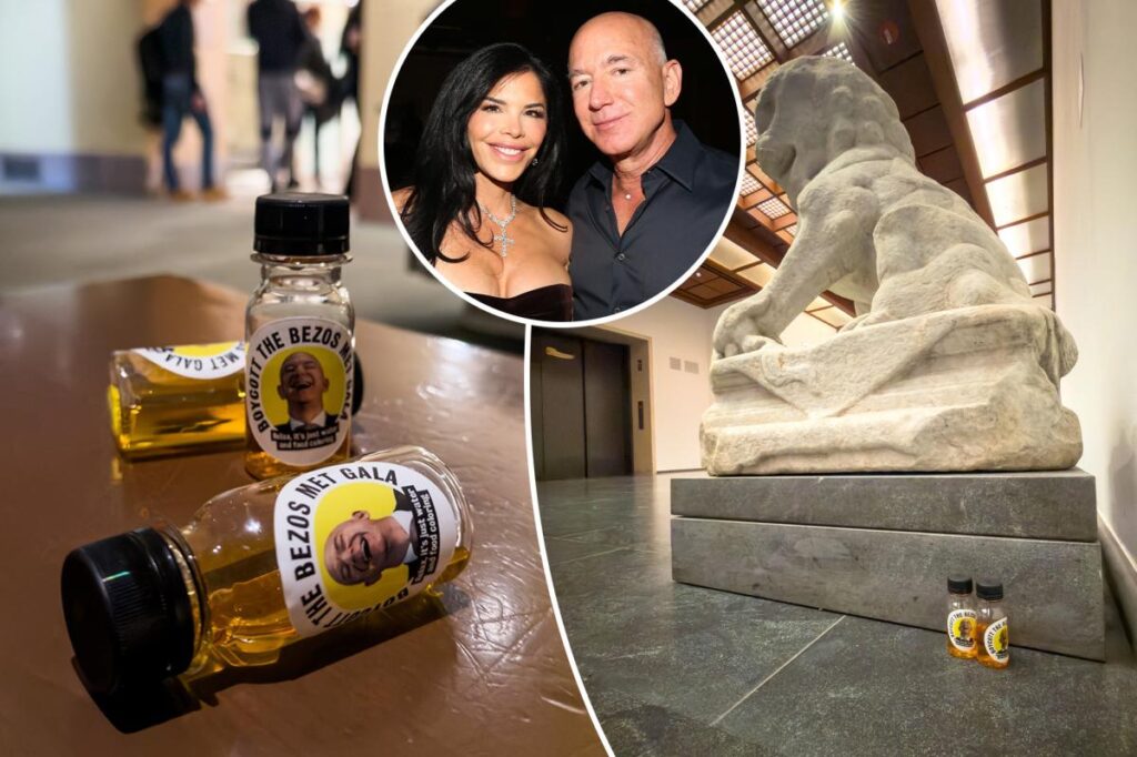 Met Gala protestors place hundreds of bottles of urine inside museum in gross slam of Jeff Bezos