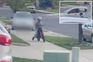 Driver filmed chasing kid down sidewalk is an Army vet who was so drunk she then ‘faceplanted’ in neighbor’s home: report