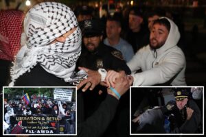 Disturbing video shows violent anti-Israel protesters yanking Jewish woman’s  hair, pointing strobe light in Orthodox boy’s face during wild NYC rally