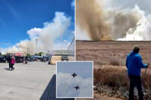 Idaho air show where two jets crashed was first to be held at base since death of pilot in 2018 accident