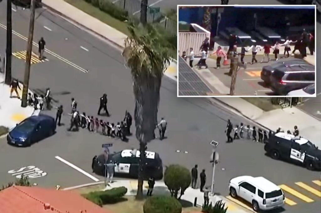 Terrifying moment small children evacuated from San Diego mosque amid shooting Terrifying moment small children evacuated from San Diego mosque amid shooting