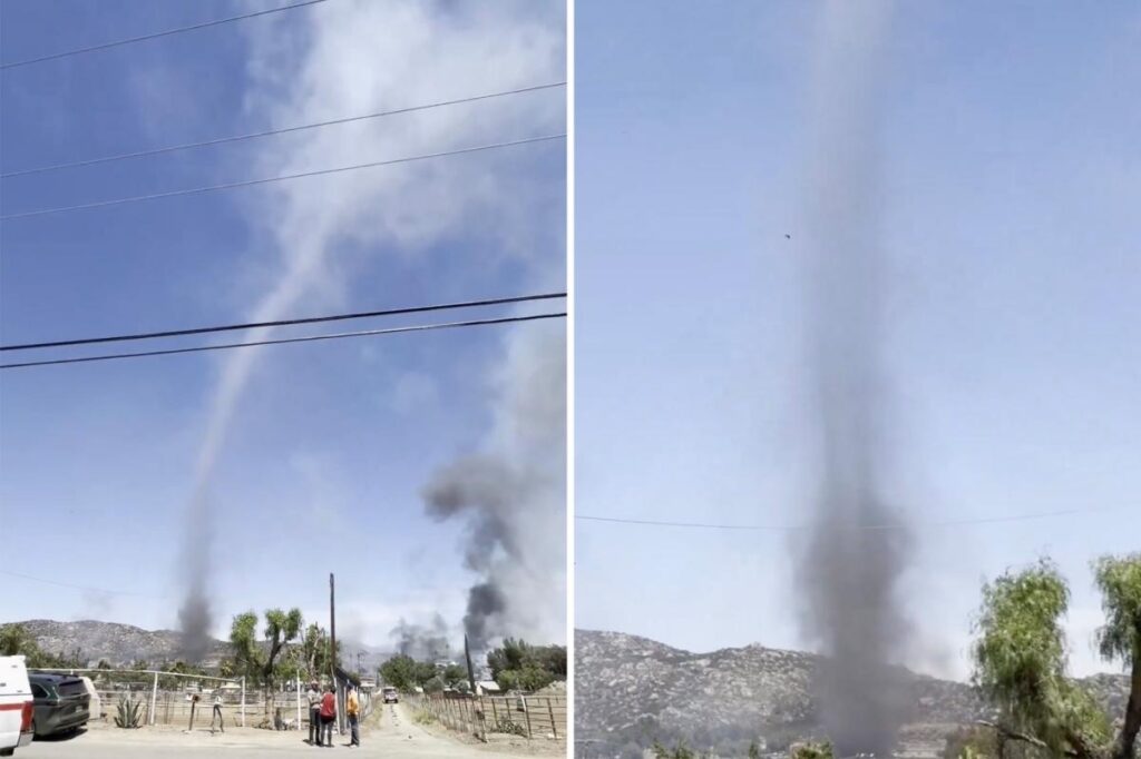 Video shows massive ‘smokenado’ tower over Verona Fire in Riverside County