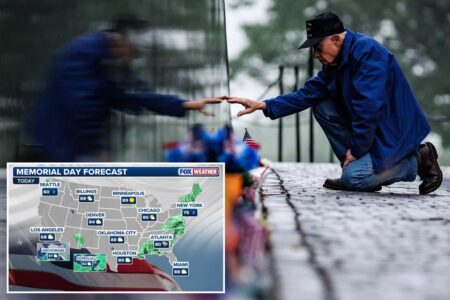Stormy weather pours down on the East Coast this Memorial Day