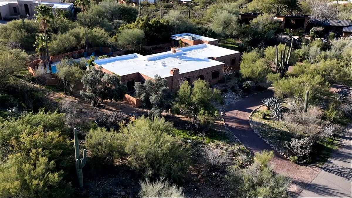 Aerial view of Nancy Guthrie's home and surrounding property in Tucson, Arizona