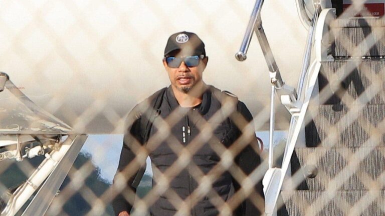 Tiger Woods spotted getting off private plane after weeks of treatment in Switzerland following DUI arrest