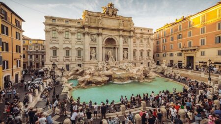 Tourist takes forbidden plunge at iconic landmark as visitors watch, stunned