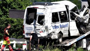 Crash involving speeding train, minibus in Belgium leaves 4 dead including 2 children