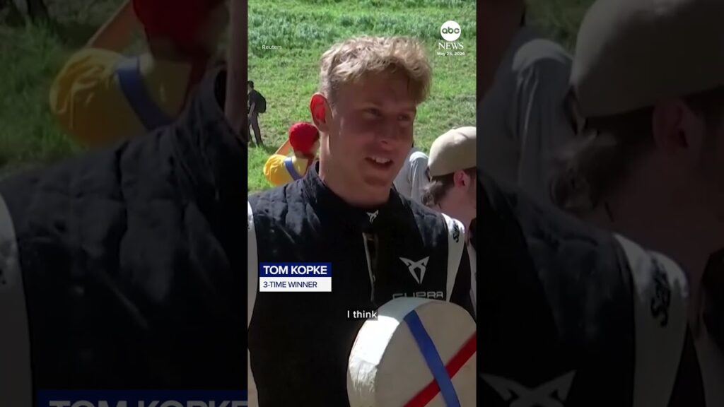 Brave runners take on the Britain’s famous cheese-rolling race