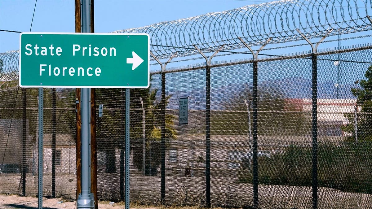Razor wire fencing surrounds the Arizona State Prison Complex in Florence, Arizona.