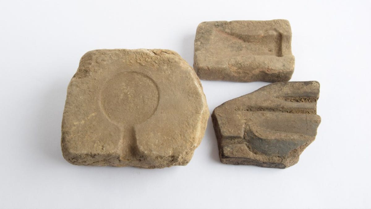 View of ancient stone molds found at site