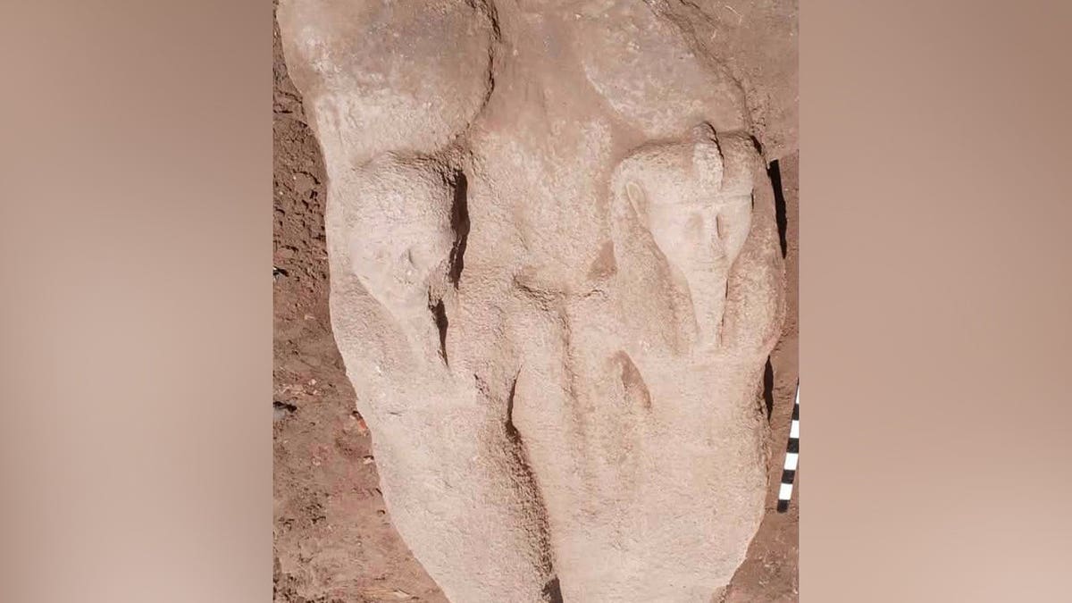 Ramses II statue at excavation site