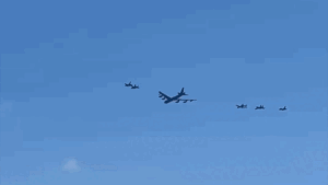 EXCLUSIVE: Air Force debuts historic 8-ship bomber-fighter formation over Miami Beach
