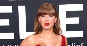 Taylor Swift Wears an Affordable 0 Dress and Black Ribbon in Her Hair in New York City