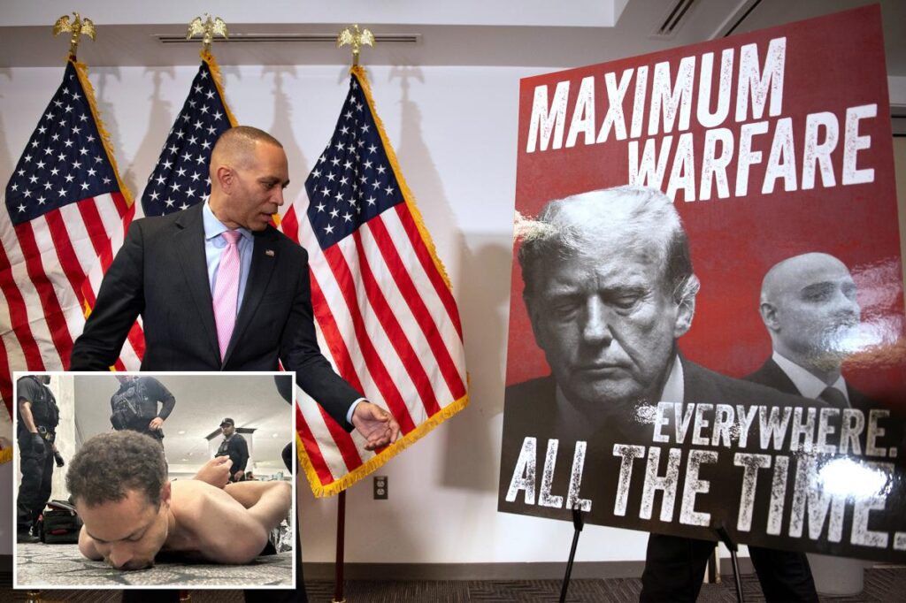 Trump demands Hakeem Jeffries be charged with inciting violence with ‘maximum warfare’ rhetoric