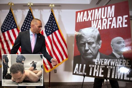 Trump demands Hakeem Jeffries be charged with inciting violence with ‘maximum warfare’ rhetoric