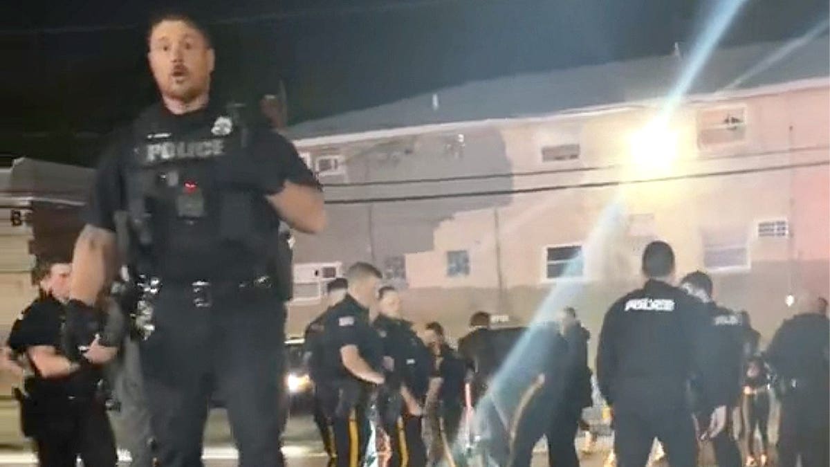 Police seen responding to a teen takeover.