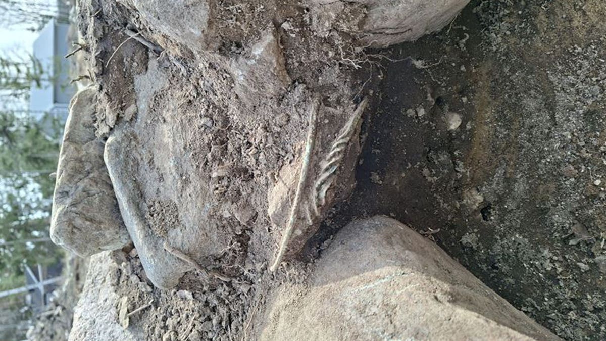 View of neck ring embedded into grave