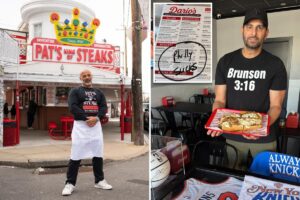 Exclusive | Owner of eatery that created the Philly cheesesteak will cook at Long Island pizzeria in Knicks gear after losing bet
