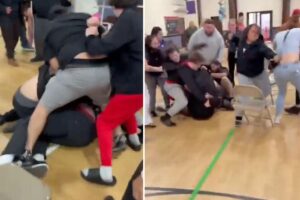 Wild brawl breaks out over seating at Catholic kindergarten graduation ceremony: video