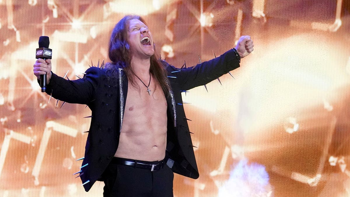 Chris Jericho standing in wrestling ring during AEW Dynamite at Footprint Center