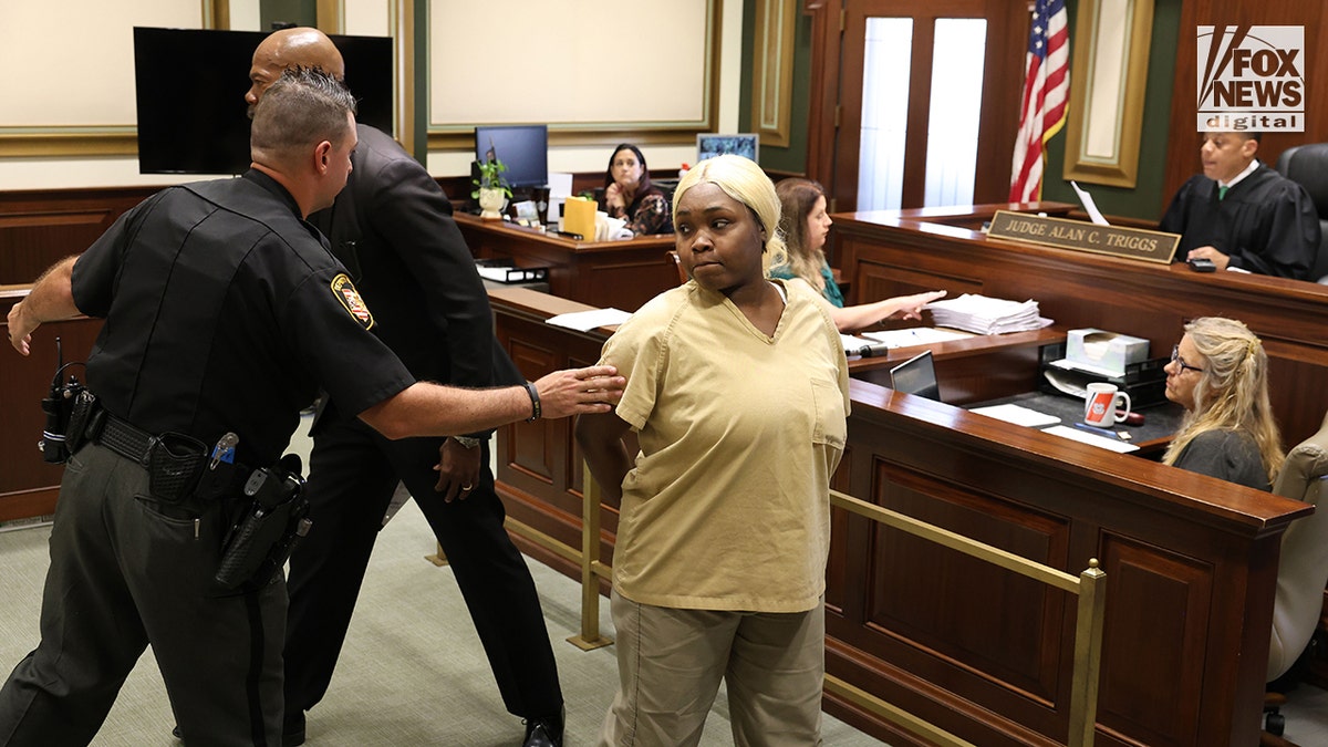 DeKyra Vernon standing before Judge Alan Triggs in Hamilton County Common Pleas Court