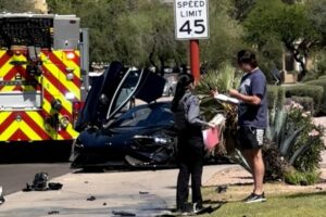 Video shows dazed ex-MLB star Trevor Bauer climb out of 0K McLaren after nasty crash: ‘Dude, what the f–k?’