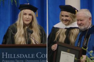 Erika Kirk urges graduates to follow in her husband’s footsteps: ‘defend liberty’