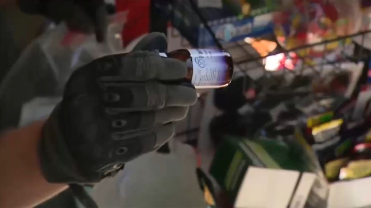 Authorities displaying seized fentanyl packages in Los Angeles