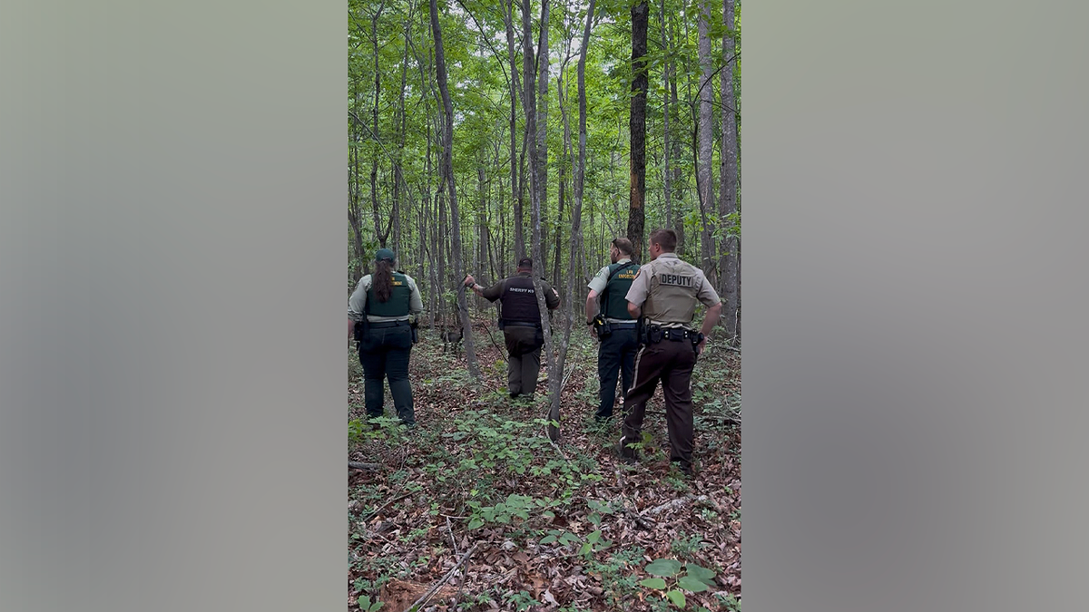 Deputies and federal officers search wooded areas in Georgia during a manhunt tied to Operation Southern Forest Trident