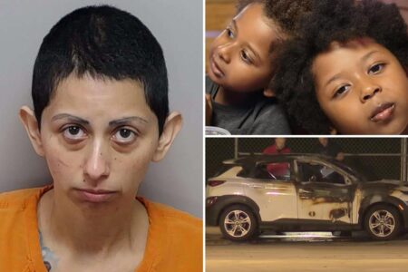 Texas mother sobs in court after allegedly killing her two children in a burning car — as family says her mental health had been declining for nearly a year