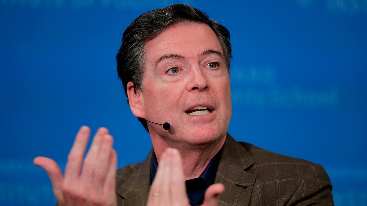 Former FBI Director James Comey speaking at Harvard University's JFK Jr. Forum
