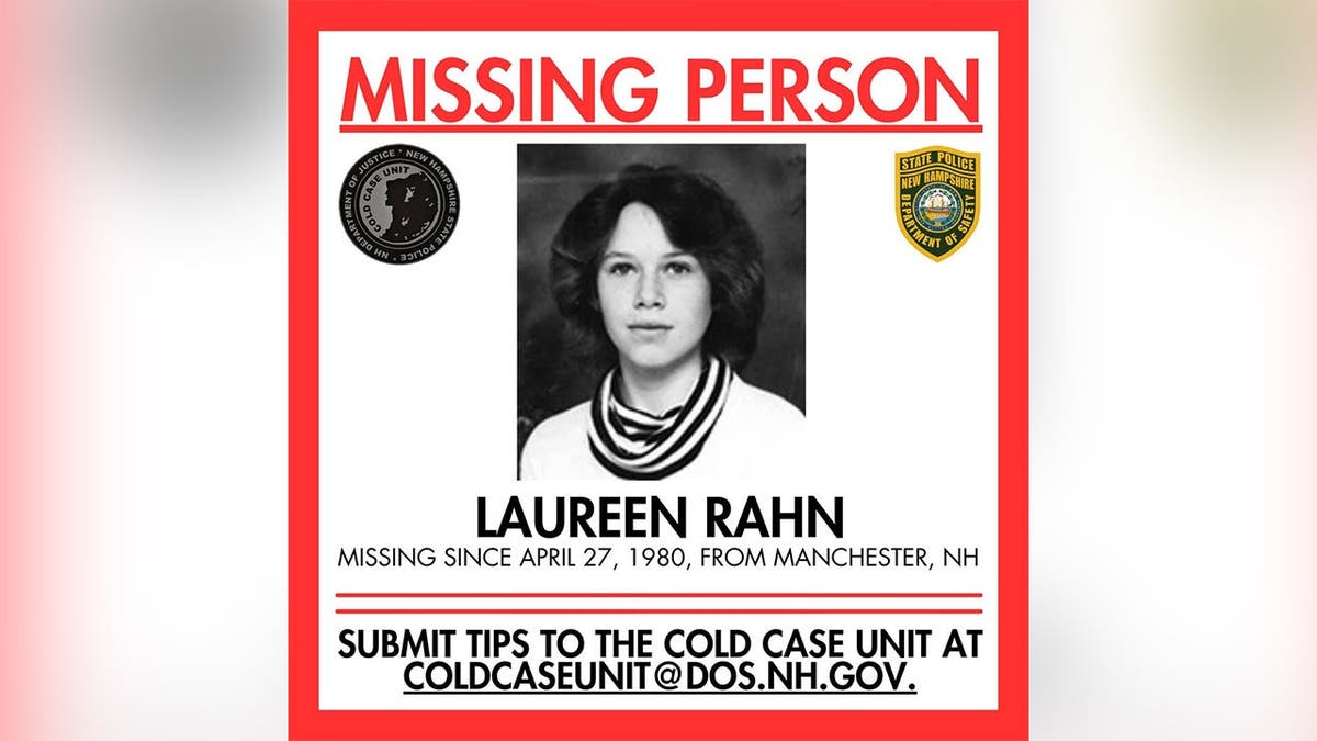 A flyer for missing person Laureen Rahn
