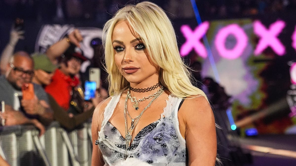 Liv Morgan making her entrance during Monday Night RAW at Madison Square Garden