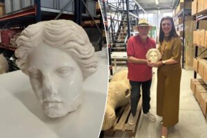 Ancient Roman bust in pristine condition discovered during Spanish beach dig