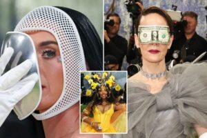 Haute headpieces and quirky, head-turning masks were the 2026 Met Gala’s hottest accessories