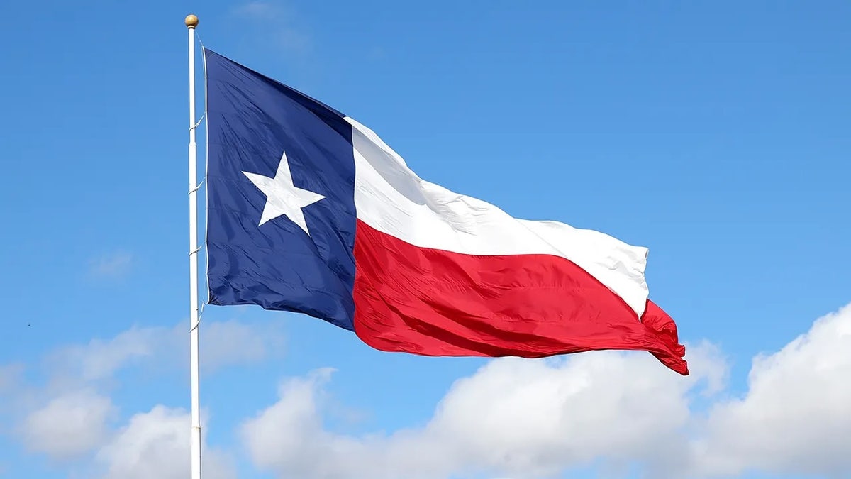 Texas flag waving against a clear sky