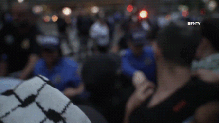 Anti-Israel agitators clash with NYPD officers near synagogue