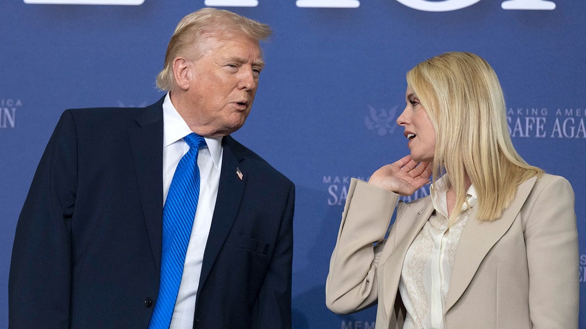 President Donald Trump and then-U.S. Attorney General Pam Bondi