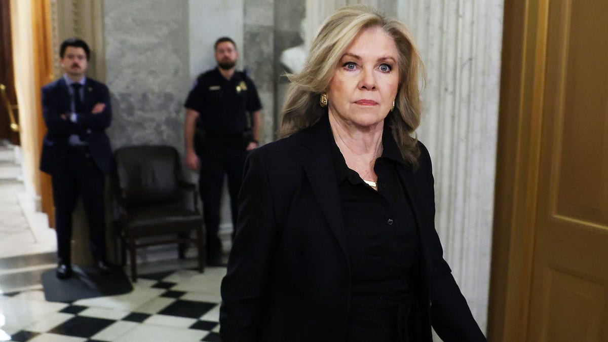 Sen. Marsha Blackburn walking out of the Senate Chambers at the U.S. Capitol Building