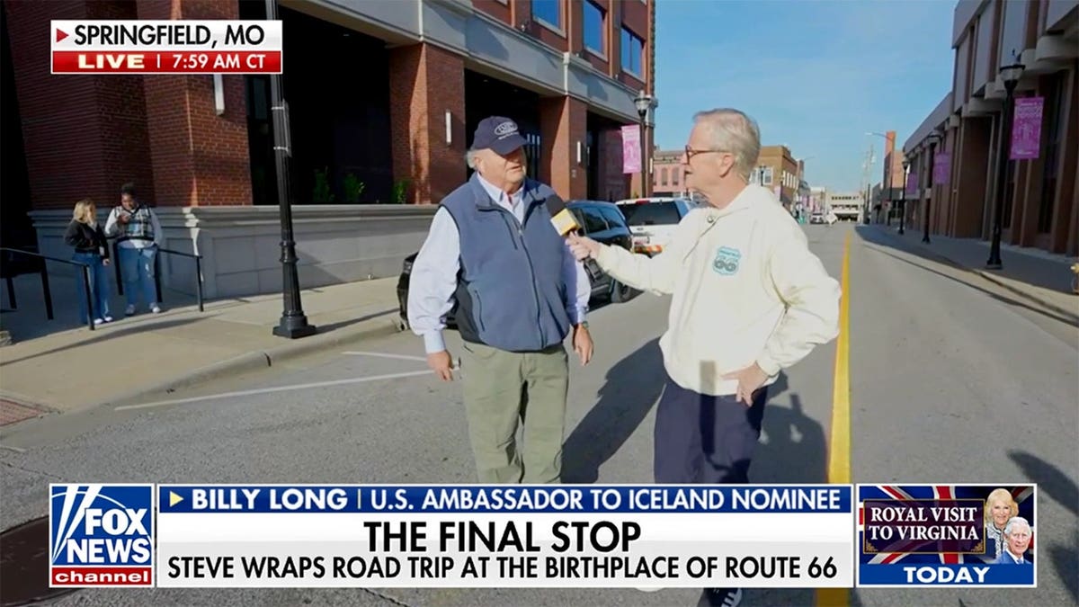 Steve Doocy interviewing Billy Long on the road in Springfield, Missouri.