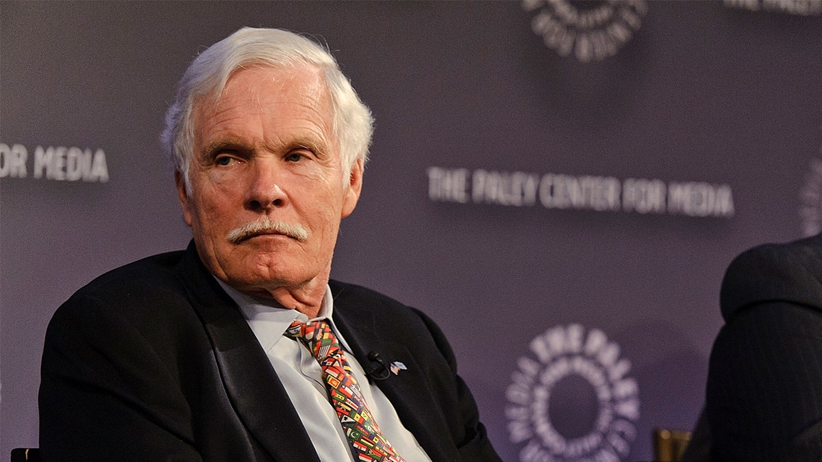 Ted Turner attending Cold War series screening at The Paley Center for Media in New York City