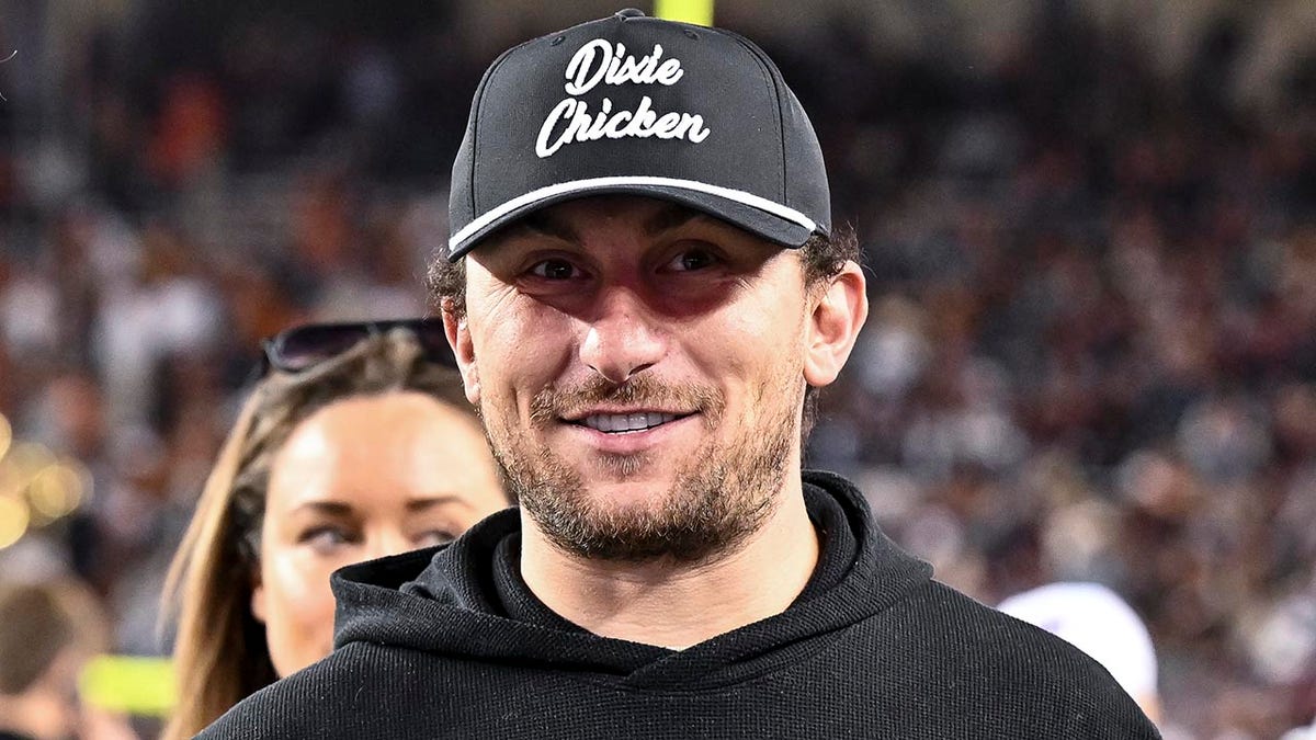 Johnny Manziel looking on before a football game against the Texas Longhorns.