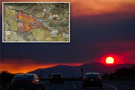 Stretch of 60 Freeway remains closed, evacuation orders issued due to Shore Fire in Riverside County