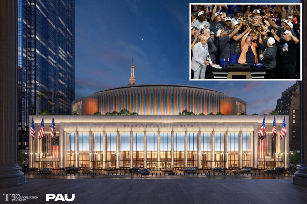 Exclusive | Firm tapped for Penn Station revamp releases new Knicks-themed design in honor of historic parade