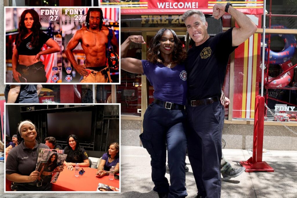 FDNY hunks and hotties unveil steamy 2027 calendars: ‘Putting the work in the gym!’