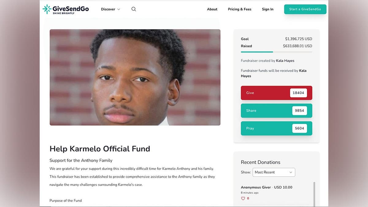 photo shows original screenshot from when ad for fundraiser was active